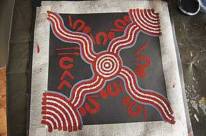 Australien-Motorrad-Aboriginal-art